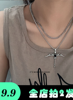 合金钢链合金男女情侣爱心项链