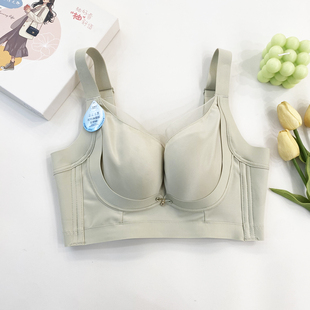 舒曼菲6135B杯无钢圈小胸聚拢内衣女固定杯上托收副乳调整文胸春