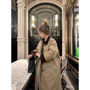 韩系气质卡其色棉服女冬季2024新款小个子中长款加厚保暖棉衣外套