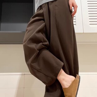 今年流行爆款美拉德宽松显瘦休闲阔腿裤女秋冬2025新款直筒梧桐裤