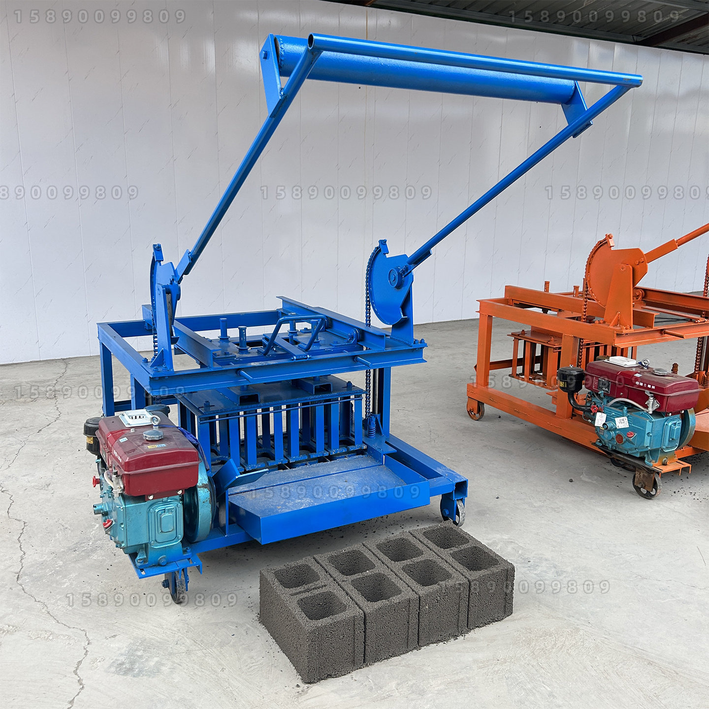 液压柴油无需用电移动直推制砖机