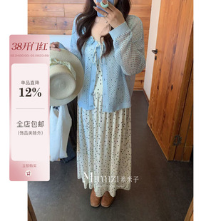 米米子微胖大码胖mm“午后莉莉安”甜美风时尚气质立体钩花开衫春