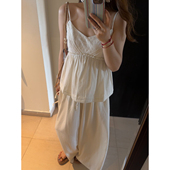 胖mm 夏新款 休闲时尚 套装 别致独特舒适吊带休闲裤 米米子微胖大码