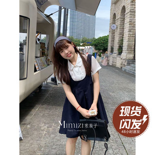 胖mm 背心裙宽松遮肉套装 盛夏光年 别致衬衫 时尚 米米子微胖大码