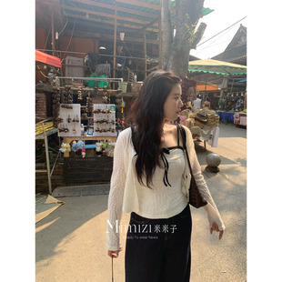 气质别致立体雏菊蕾丝套装 米米子微胖大码 时尚 墨边奶芙 春 胖mm