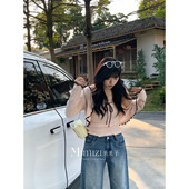 时尚 轻氧松弛感 气质撞色粉色毛织两件套春 胖mm 米米子微胖大码