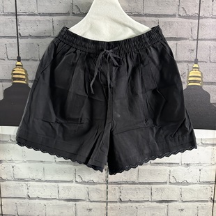 宽松春夏短裤 腰围66 日系棉 长40 女 76臀围108裤
