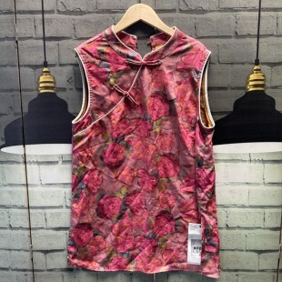 C642 背心裙马甲上衣春夏女装 国风新中式 盘扣人丝香云纱无袖