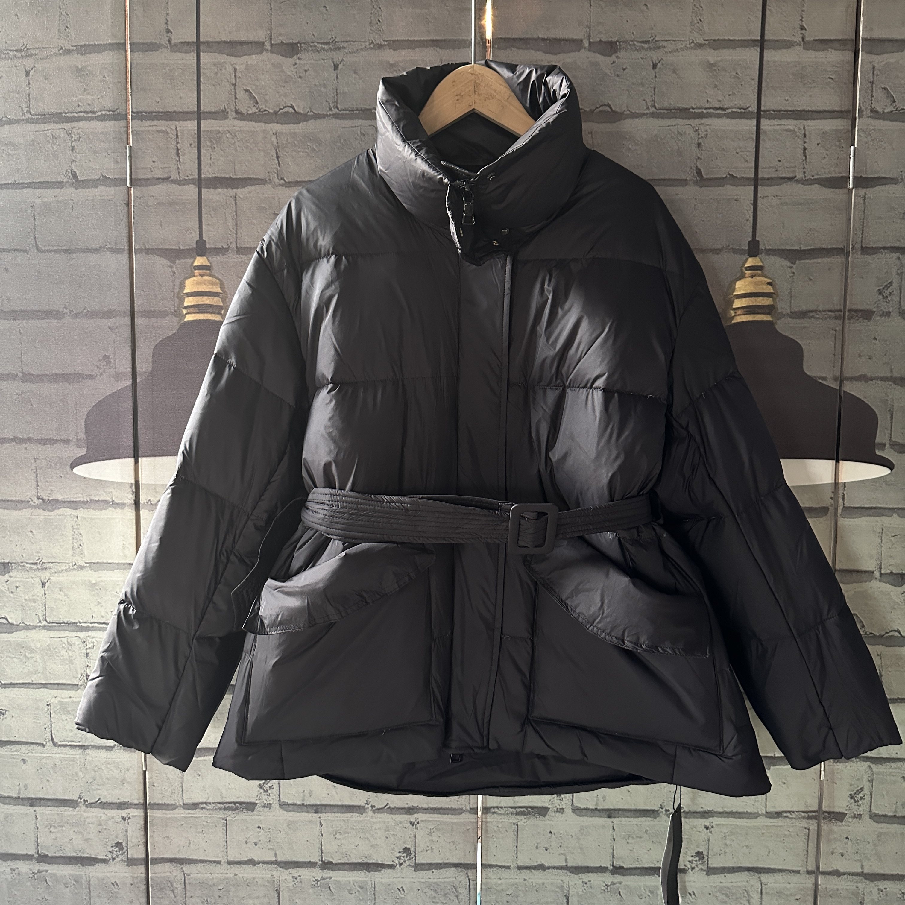 捡漏原单好货宽松立领加厚泡芙面包服腰带羽**绒服女D303,女装/女士精品,羽绒服,淘宝优惠券,粉丝福利购,淘宝优惠卷