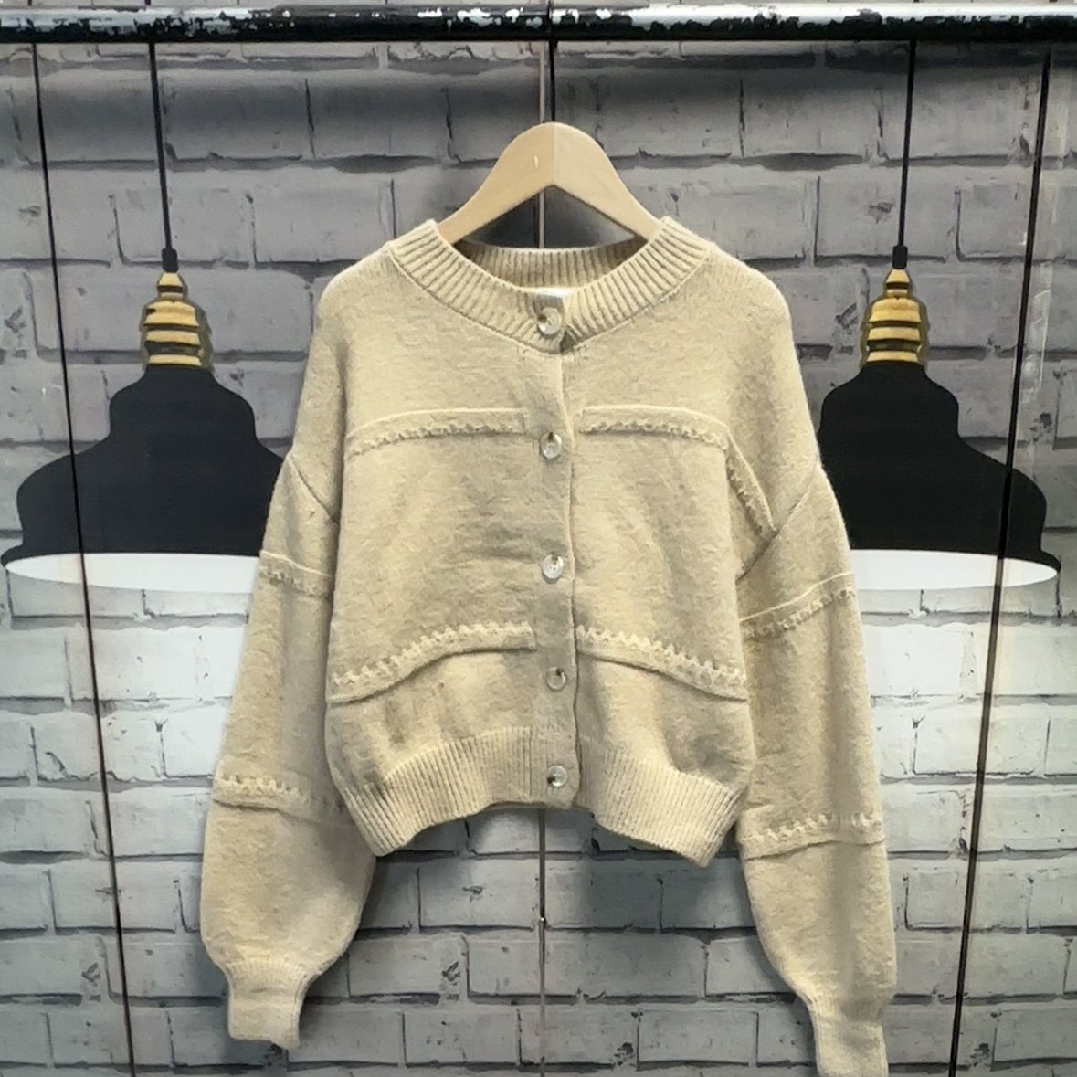 法式开衫毛衣圆领灯笼袖淑女短款毛衣外套女A93,女装/女士精品,毛针织衫,淘宝优惠券,粉丝福利购,淘宝优惠卷