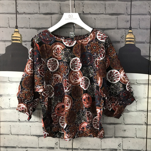 棉衬衫 T恤宽袖 B353 56印花短袖 胸围108衣长53