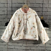 新中式 印花宽松立领轻软棉衣A912