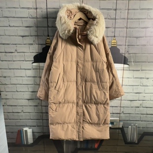 牌子的断码宽松真毛大码长款加厚羽绒服大衣E013