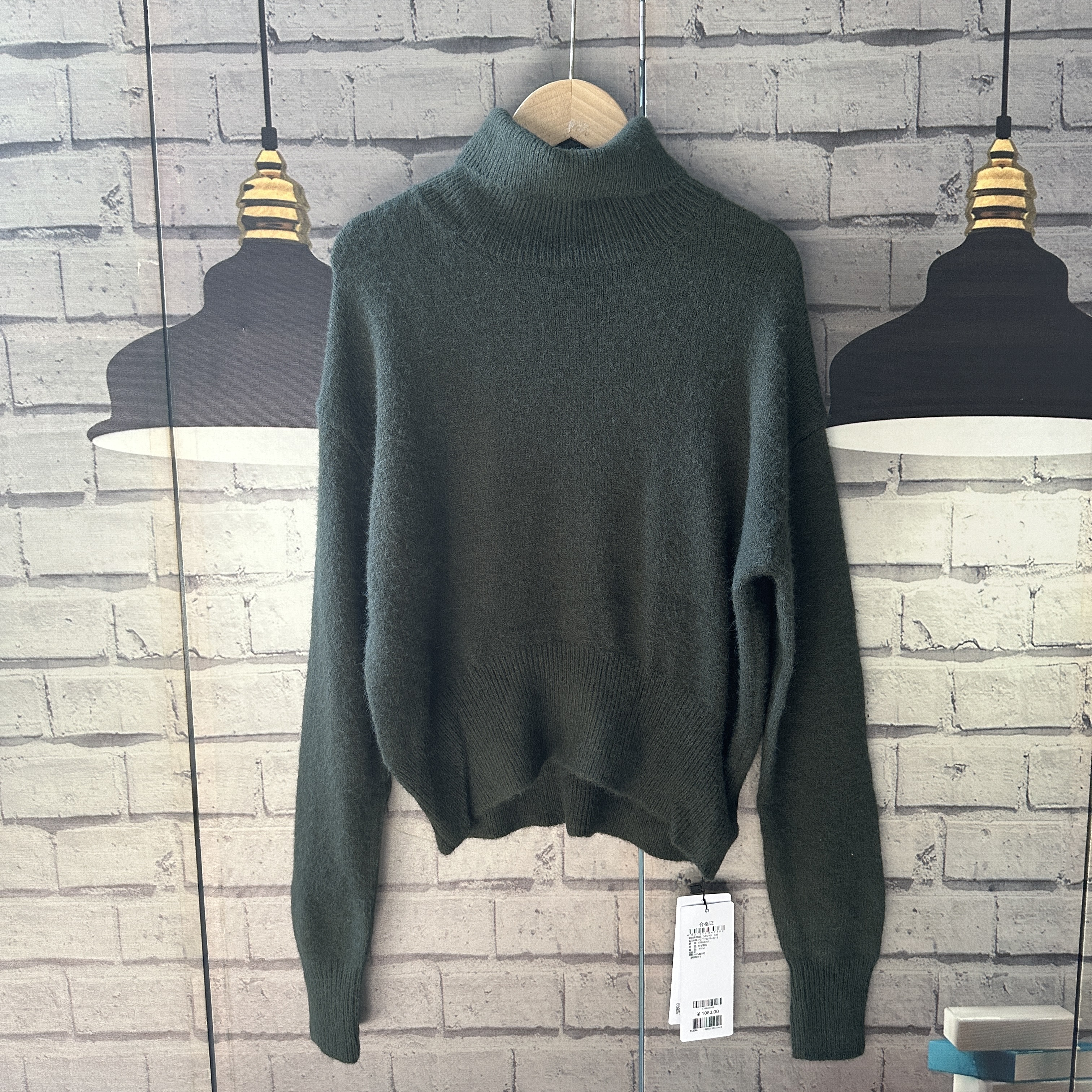 胸围98衣长56套头针织高领羊绒手感原单毛衣上衣女