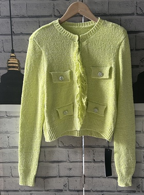 牌子的原单好货 小个子女装修身长袖春季针织外套女C524