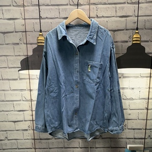 衬衫 春季 女装 偏厚粗布兔子刺绣牛仔大码 外套女C642 宽松大码