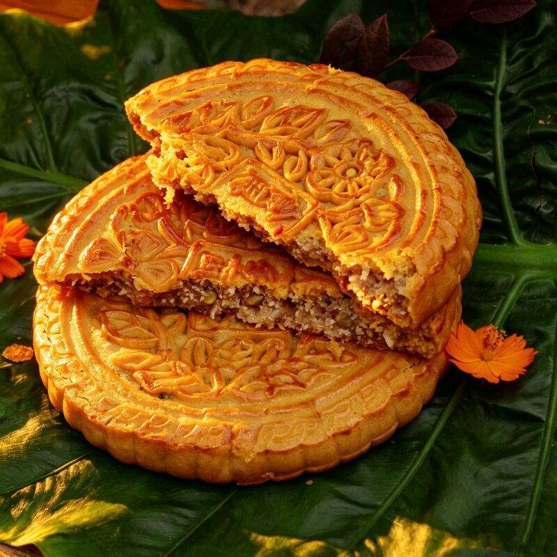 四川中秋广式伍仁月饼对装