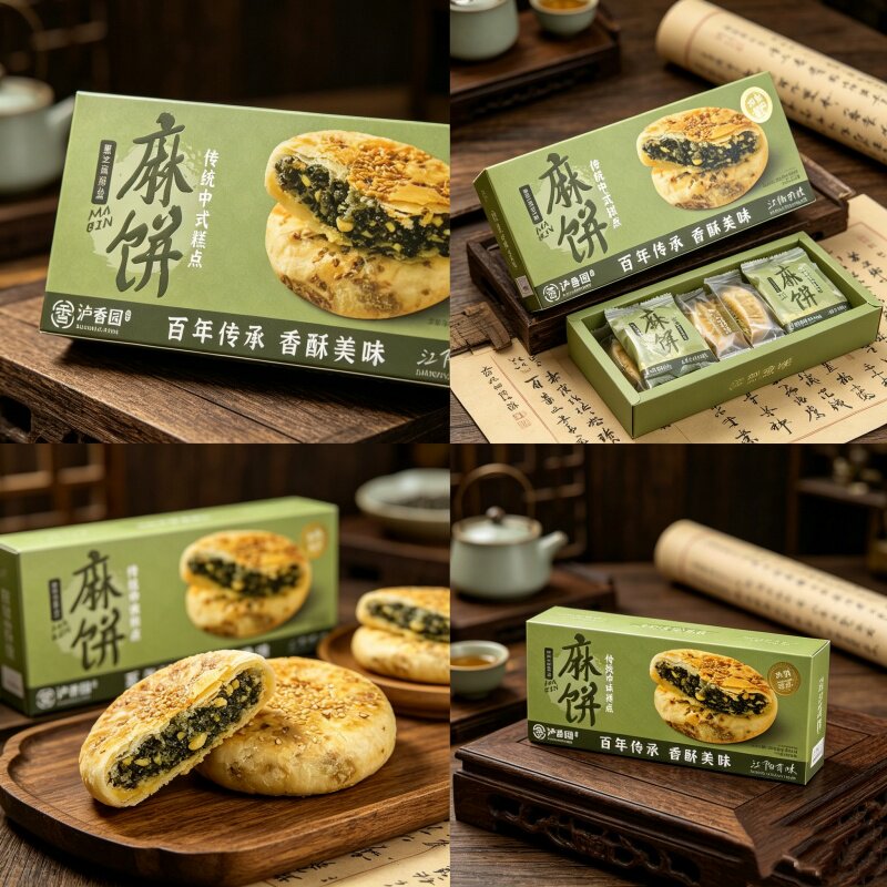 泸香园中式酥饼礼盒黑芝麻火腿