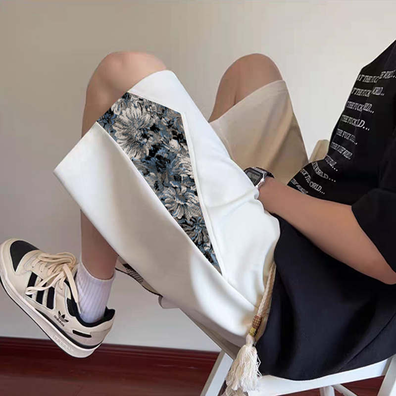 新中式短裤男士夏季2025新款裤子运动中裤大码宽松休闲男生五分裤