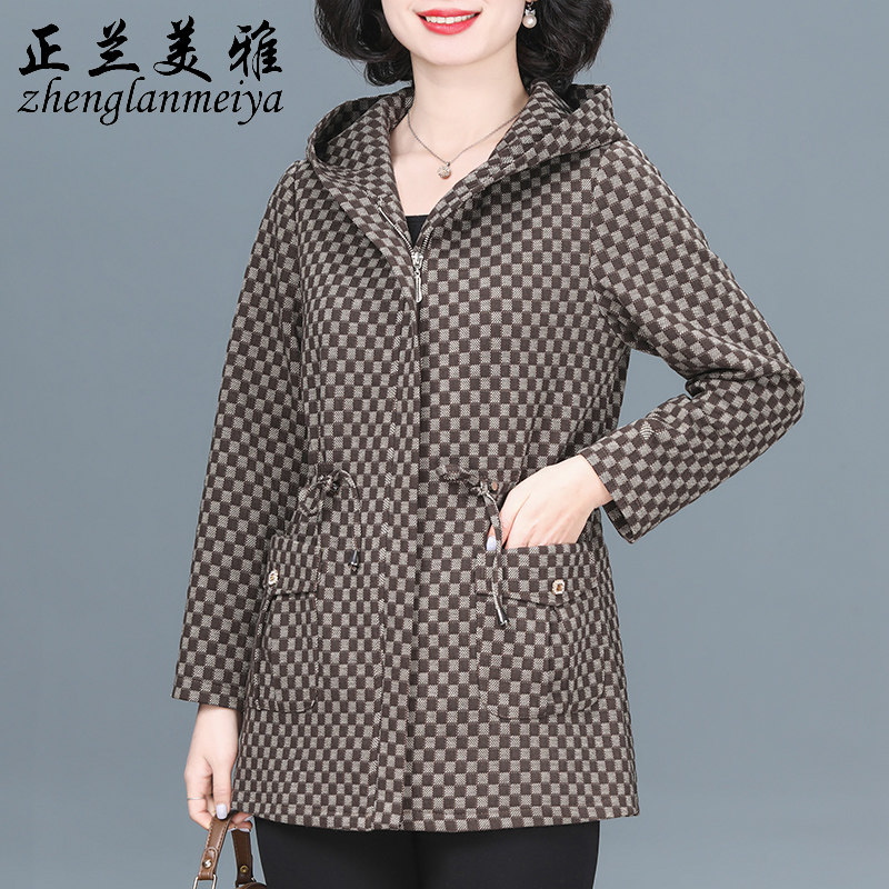 中老年春装风衣女中长款2026新款时尚妈妈春秋外套加肥加大码上衣
