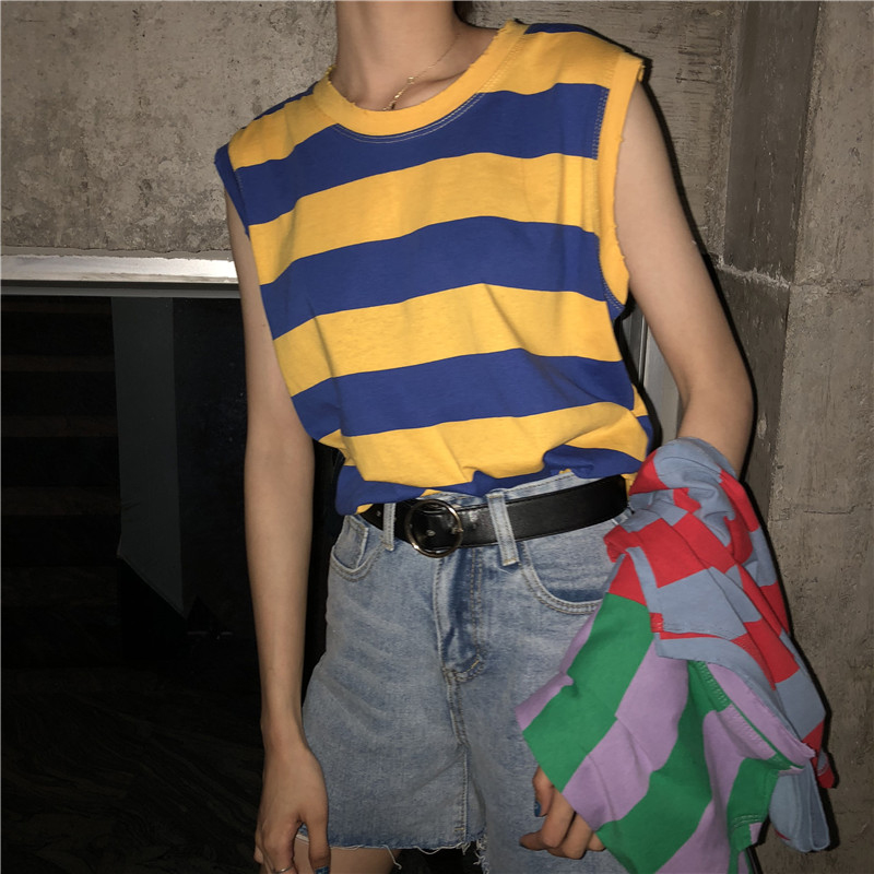 Ïļ¾º«°æulzzang¿íËÉÌõÎÆ¸´¹Å°Ù´îÌõÎÆÎÞÐä±³ÐÄÅ®ÉÏÒÂÏÔÊÝ´òµ×ÉÀ