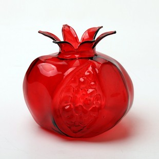 叶子直 旧版 新版 创意水果l石榴玻璃花瓶家居饰品工艺 已卖完