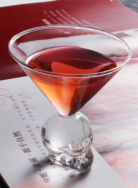 三角马天尼杯水晶高脚杯骷髅头鸡尾酒杯子酒吧个性香槟杯马提尼杯