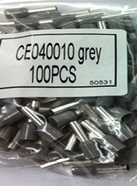 管型端子CE040010针型端子E4010欧式4平方灰色和红色100只/包