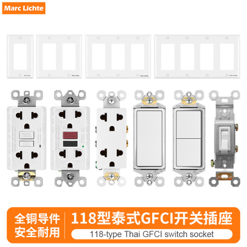 118美标泰式GFCI漏保三孔插座