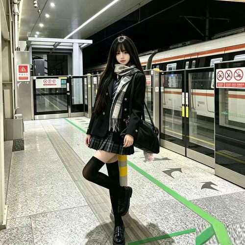 日系JK修身西装三件套女秋冬