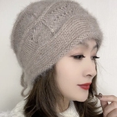 冬天韩版 后抽绳子多种戴法针织女士百搭时尚 保暖帽女 新款 2025冬季