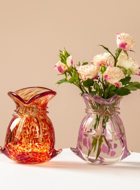 手工琉璃桌面小花瓶玻璃钱袋造型摆件小收纳存钱罐生日礼物礼品