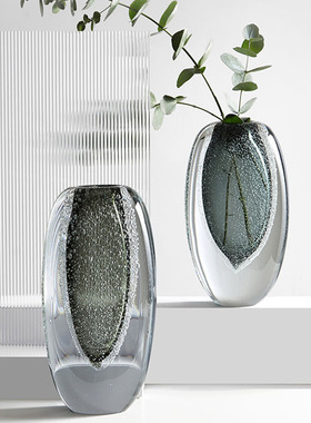 气泡厚重客厅花瓶玻璃简约