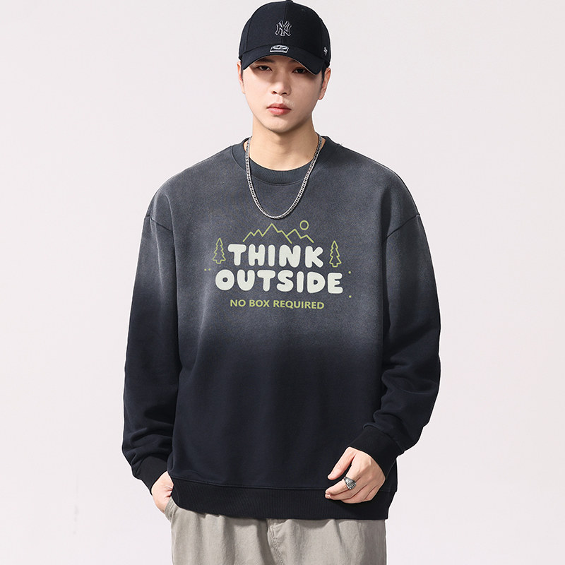 宸轩大码男卫衣加肥加大胖子宽松休闲肥佬纯棉字母流行长袖打底衫