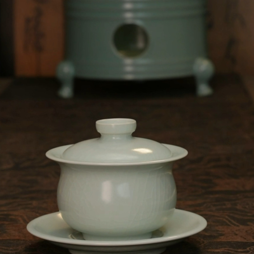 月白福袋盖碗,餐饮具,茶杯,淘宝优惠券,粉丝福利购,淘宝优惠卷