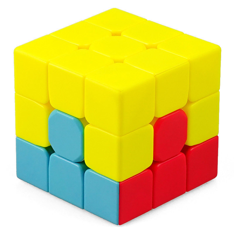 KINDERGARTEN RUBIKS CUBE THREE-COLOR RUBIKS CUBE SANDWICH CONCAVE AND CONVEX CHILDRENS SMOOTH BEGINNER COLORFUL RUBIKS CUBE