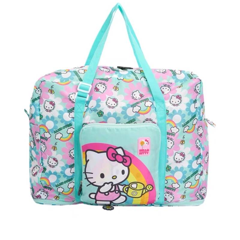 日系新款kitty卡通可爱轻便折叠尼龙旅行收纳包大容量出差行李袋
