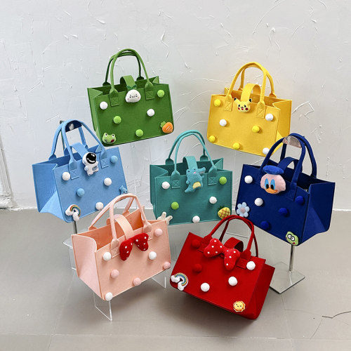 可爱卡通毛毡妈咪包百日宴购物袋