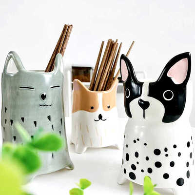 沥水筷架收纳陶瓷手绘