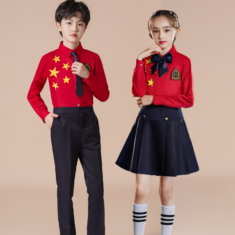 儿童大合唱演出服中小学生校服诗歌朗诵表演服春季开学幼儿园园服