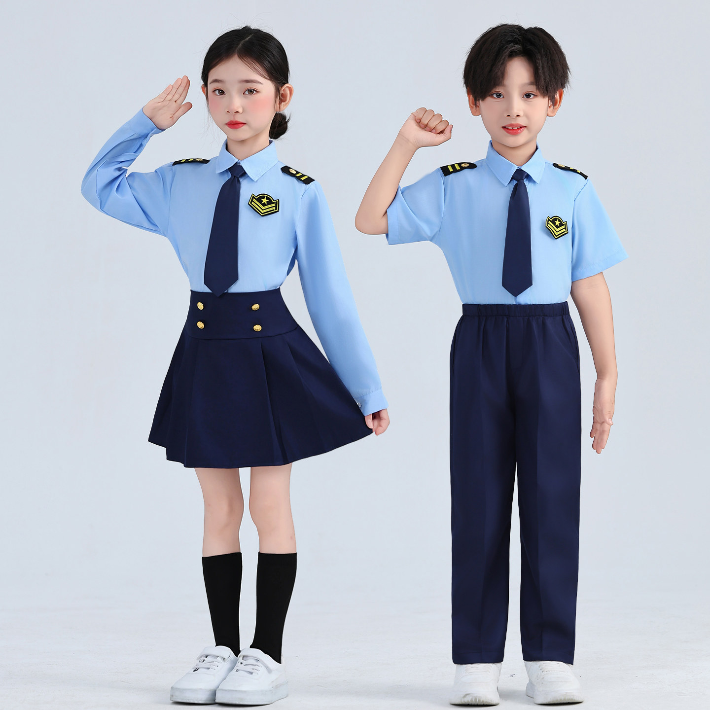 海军风儿童军装演出服幼儿园小学生空军制服飞行员毕业照合唱服装
