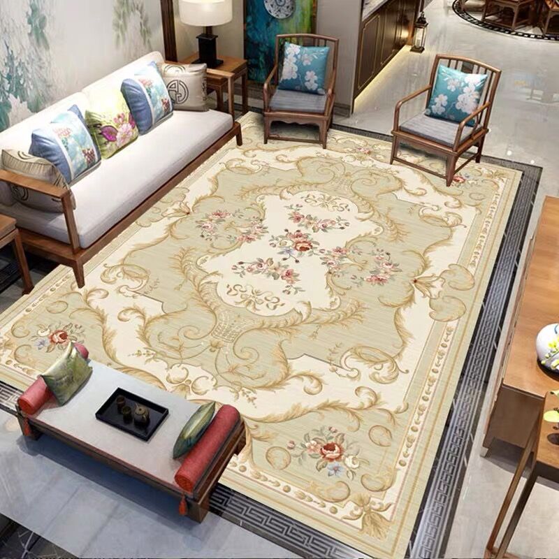 欧美式复古圈绒地毯法式高级感客厅茶几别墅房间卧室书房床边毯