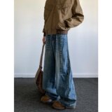 春款现货+美式高街痞帅弯刀裤休闲牛仔裤CK599/P60限88，男装牛仔裤，电商B350