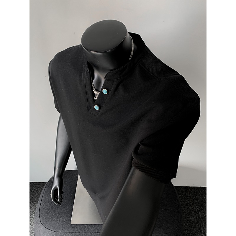 现货+祖母绿扣亨利领短袖T恤W1252/特P42，商品下架区商品下架区，电商B350