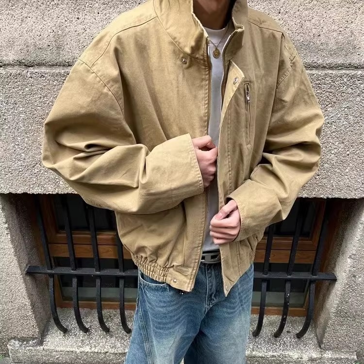 网图+美式复古水洗帆布工装夹克外套W1098/P95，男装夹克，电商B350