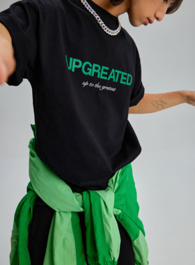 UPGREATED经典圆领logo街头休闲美式潮流时尚短袖男女同款T恤TE04