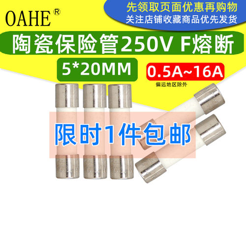 陶瓷保险管5*20熔断250V快断