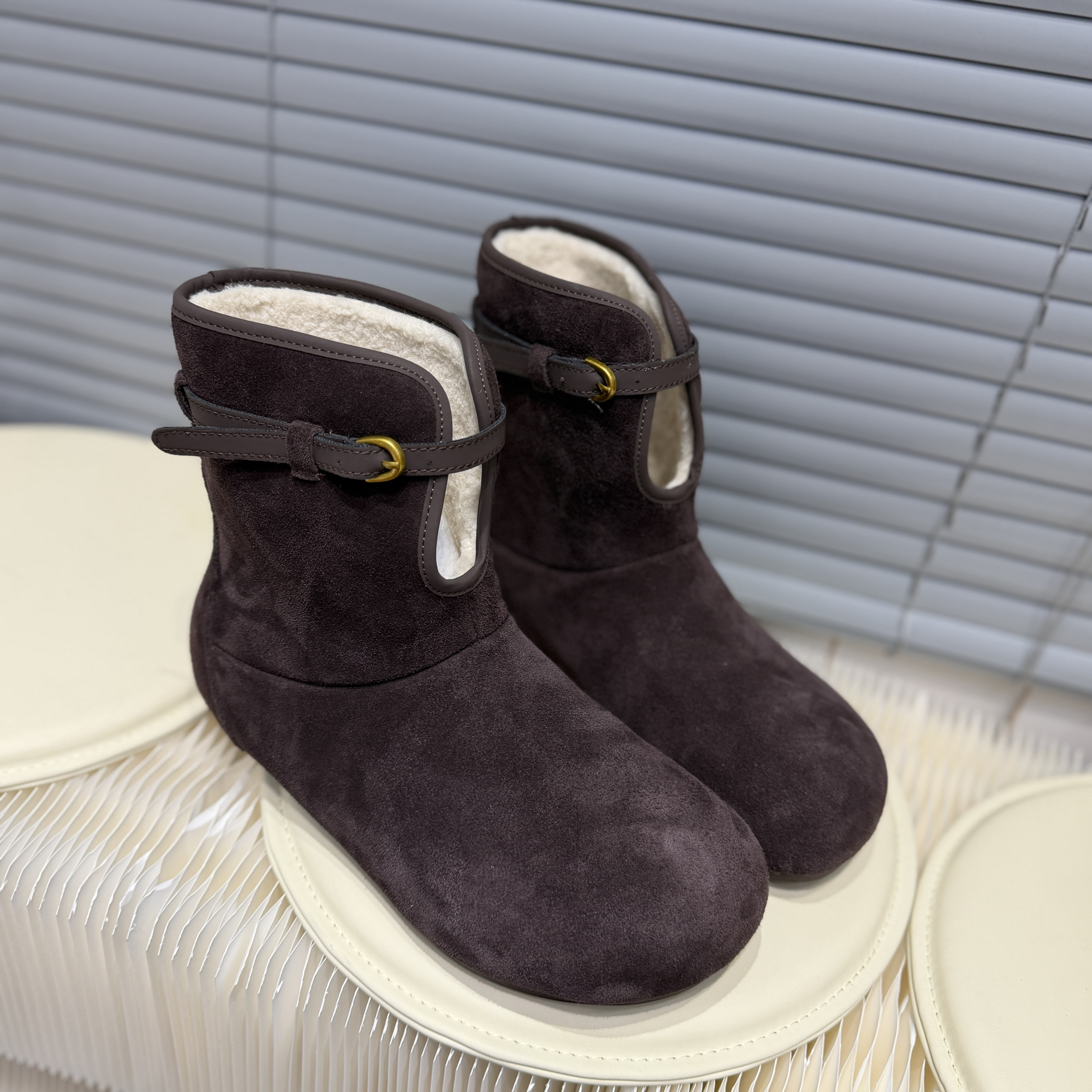 2025年新款牛皮版厚底勃肯鞋女一脚蹬休闲单鞋内增高