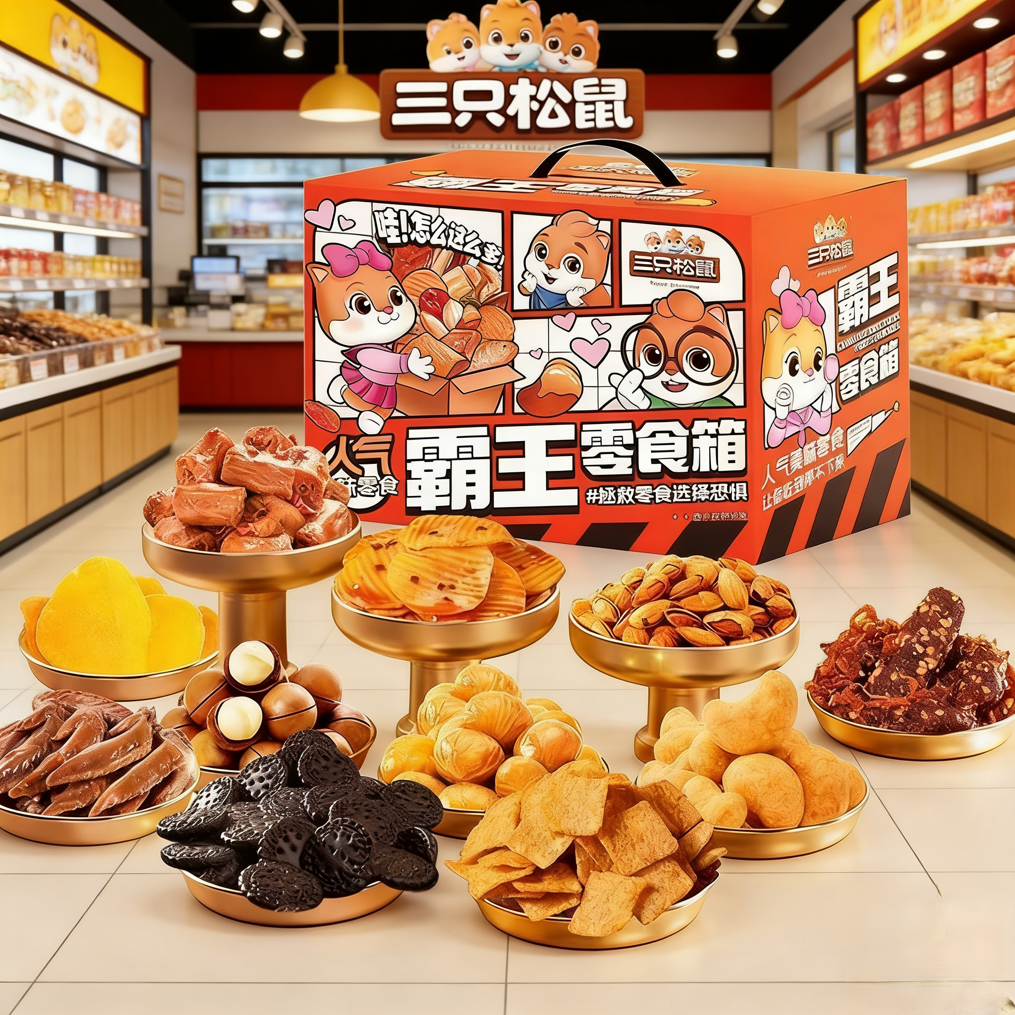 三只松鼠霸王零食礼箱2557g网红解馋小吃蜀香牛肉女友零食大礼包,零食/坚果/特产,膨化食品,淘宝优惠券,粉丝福利购,淘宝优惠卷