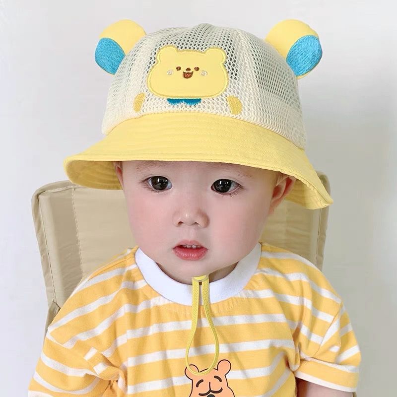 宝宝帽子夏季薄款婴儿防晒帽太阳帽婴幼儿男宝渔夫帽女宝宝